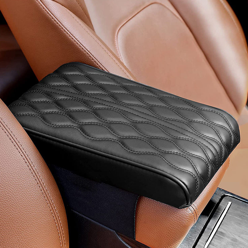 Vehicle memory foam armrest box installed securely on a car center console