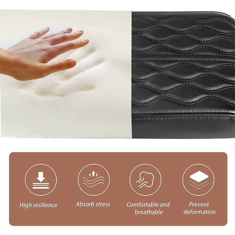 Ergonomic center console cover providing soft arm support during travel