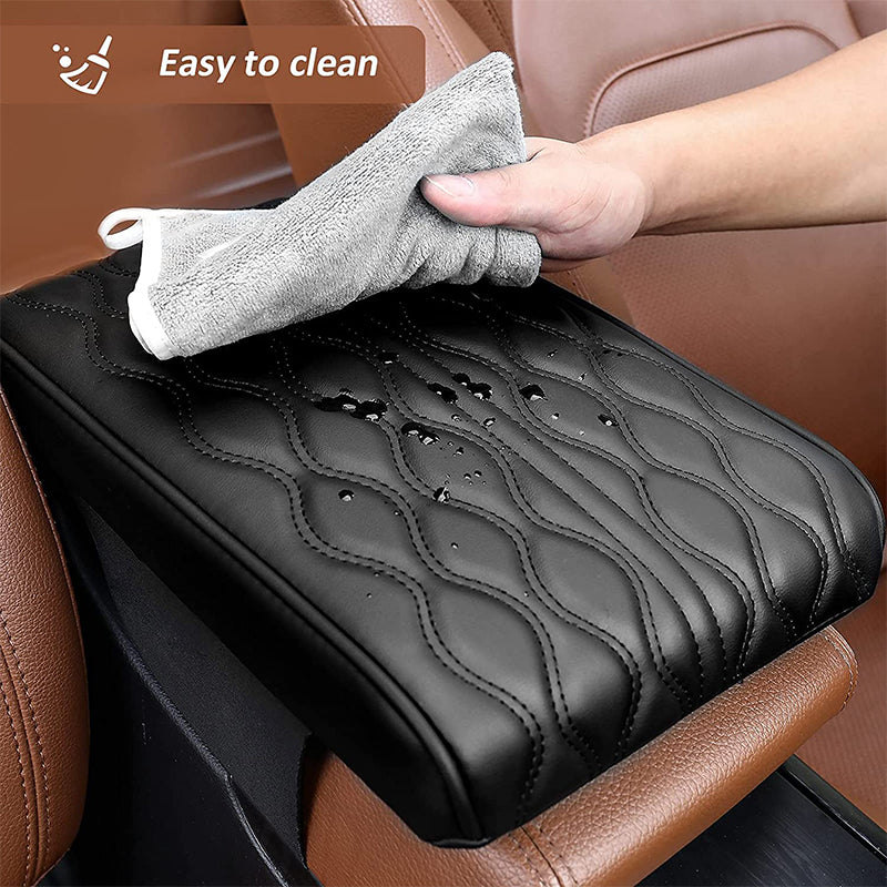 Black vehicle armrest pad made of breathable memory foam material