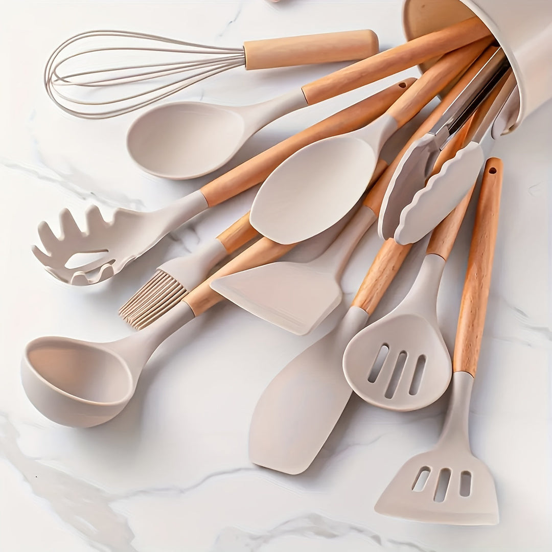 Sturdy kitchen tongs with silicone tips for grilling and flipping food