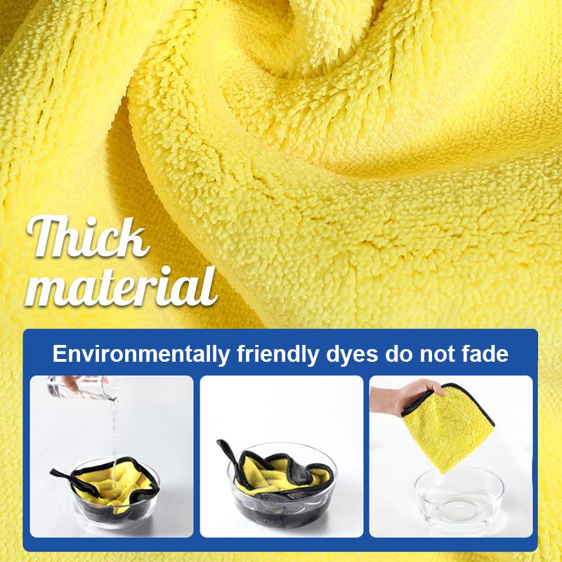 Large microfiber cleaning cloth spread out flat for vehicle drying and washing.