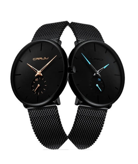 Side profile of the slim mens minimalist luxury watch case
