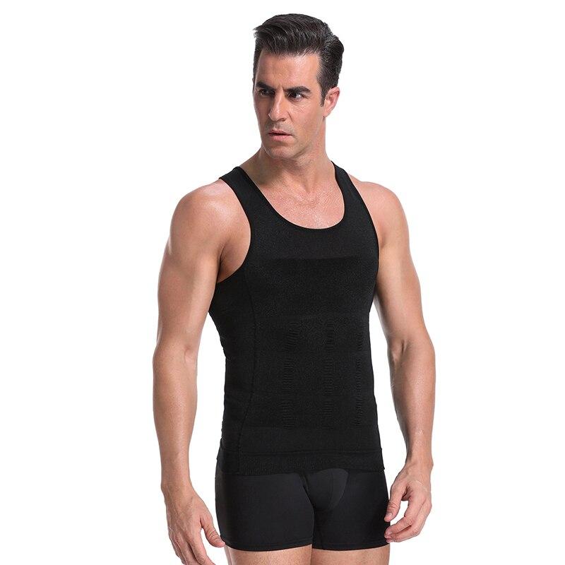 Folded black and white mens slimming compression undershirt pack