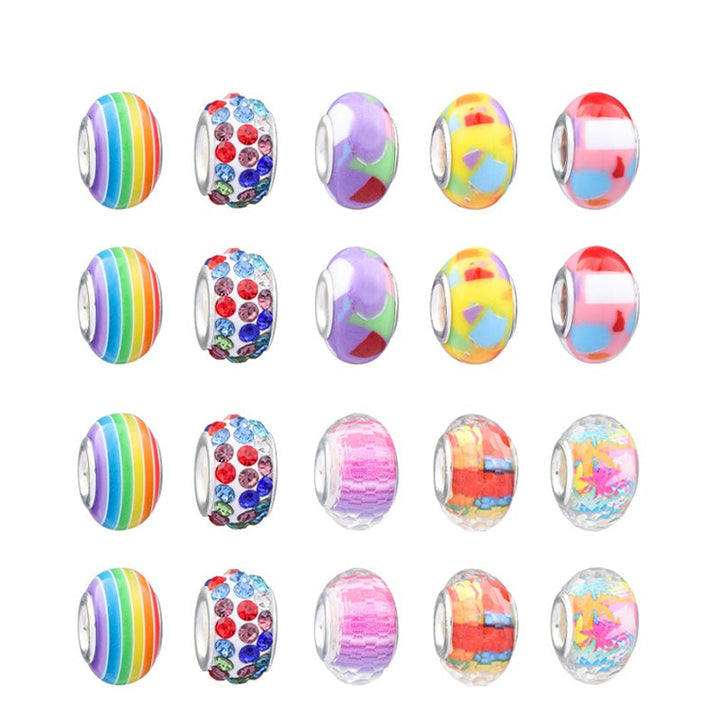 Children craft toys set showcasing metallic and glitter spacer beads