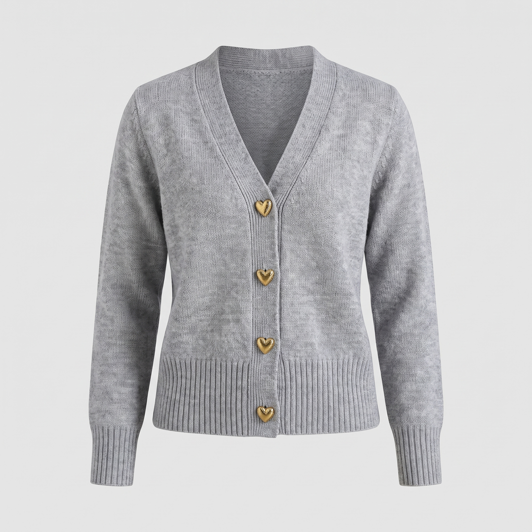 Back view of the comfortable women's fashion knit cardigan apparel