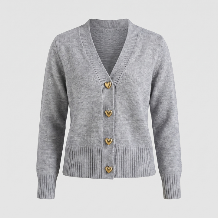 Back view of the comfortable women's fashion knit cardigan apparel