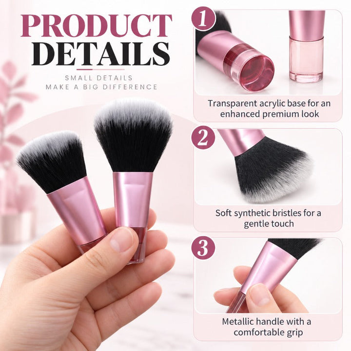 Full view of travel makeup kit featuring 10 essential beauty tools