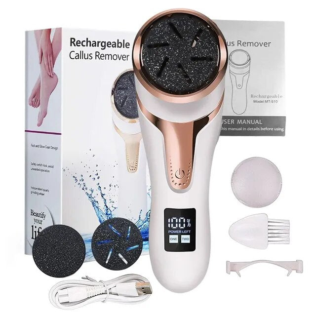 Compact exfoliating tool for smooth feet during home pedicure routine