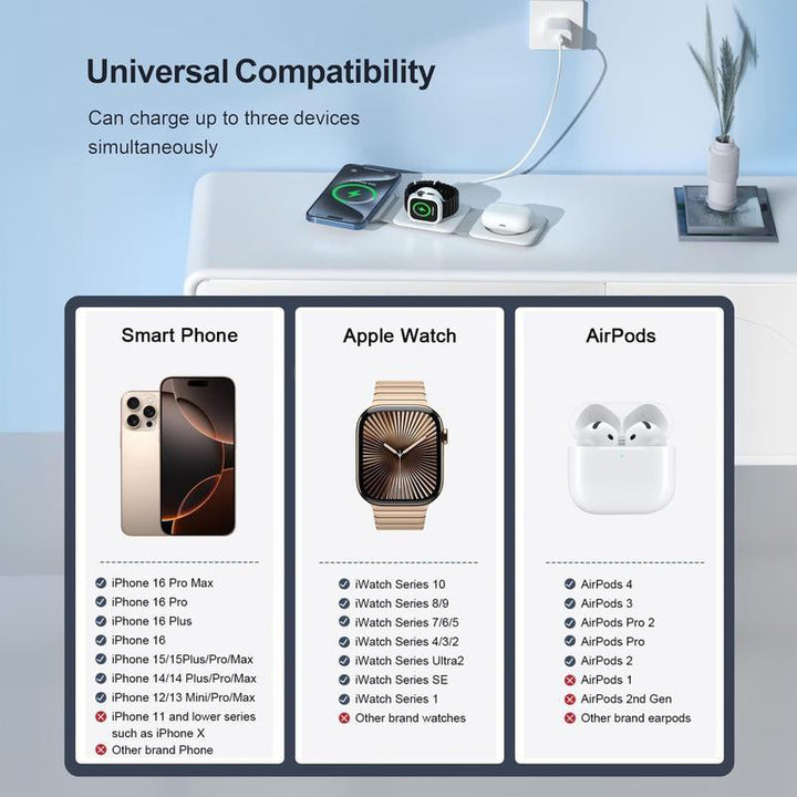Adjustable magnetic charger stand angled perfectly for video calls and hands-free phone viewing