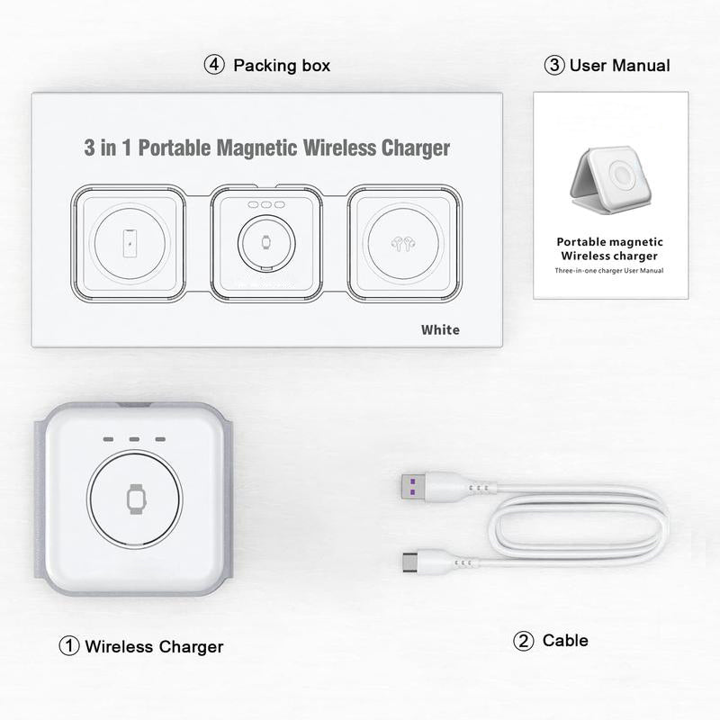 Compact travel charger folding mechanism shown half-closed against a clean minimalist background