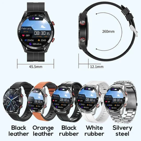 Health watch interface showing real-time heart rate monitor data