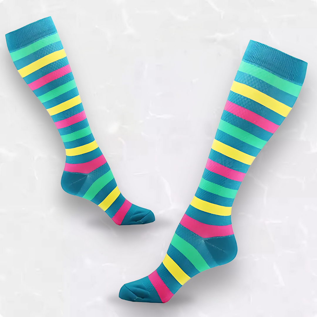 Supportive nurse socks with moderate compression rating