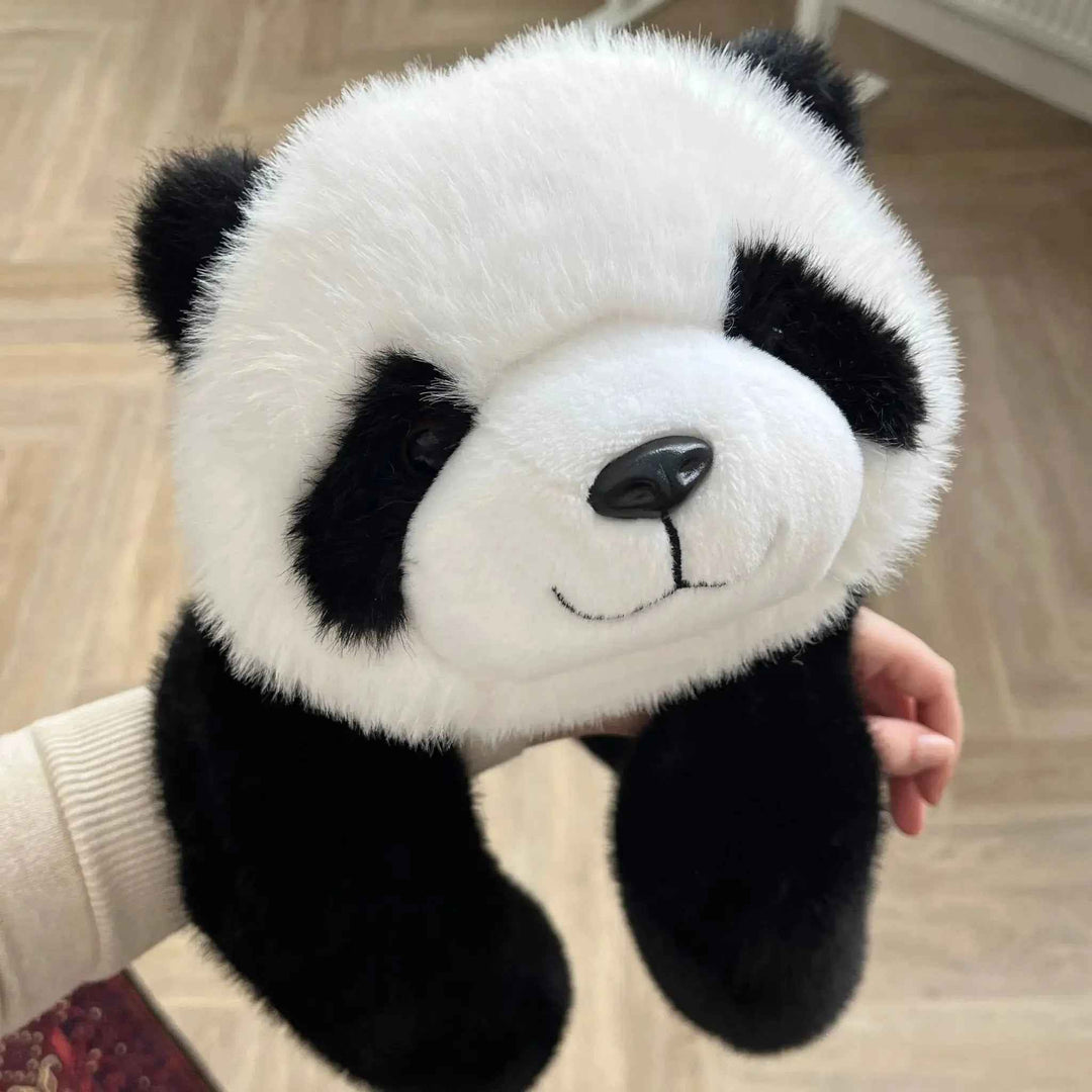 Packaging and full view of weighted panda stress relief toy