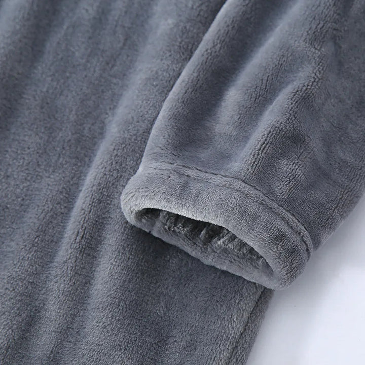 Thick warm winter pyjamas top with button-up front design