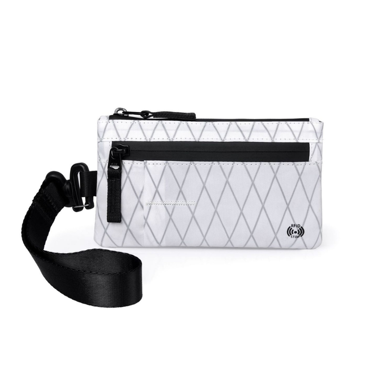 Sleek zip wallet showing detailed stitching quality
