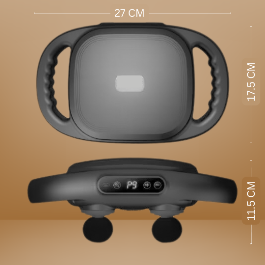 Six-head wellness massager set laid out with all available attachment options