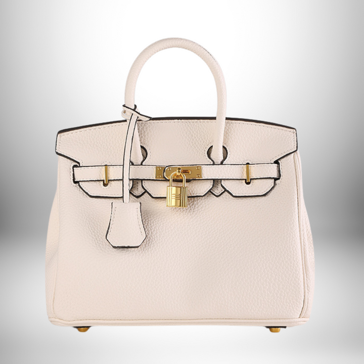 Back angle of the women's luxury purse showcasing premium stitching work