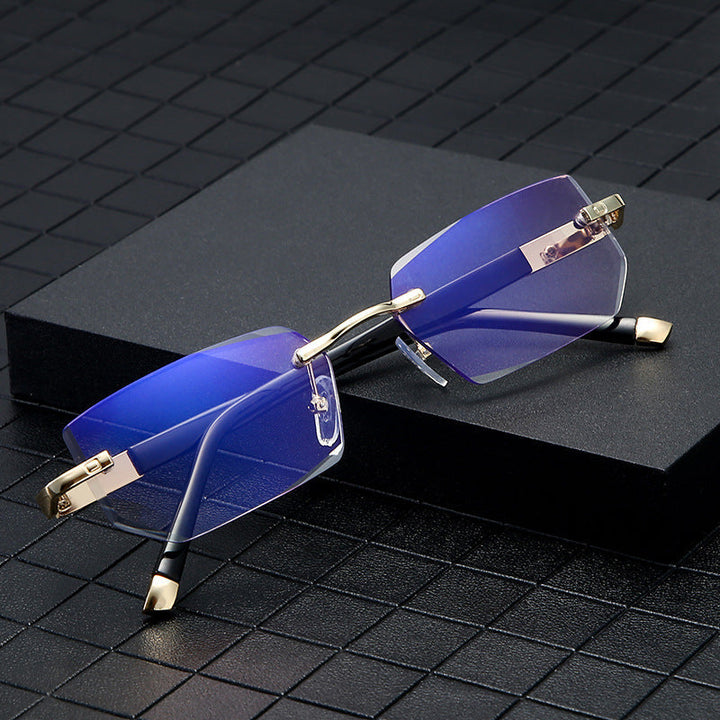 Unisex smart auto-focus reading glasses with sleek silver frames in front view