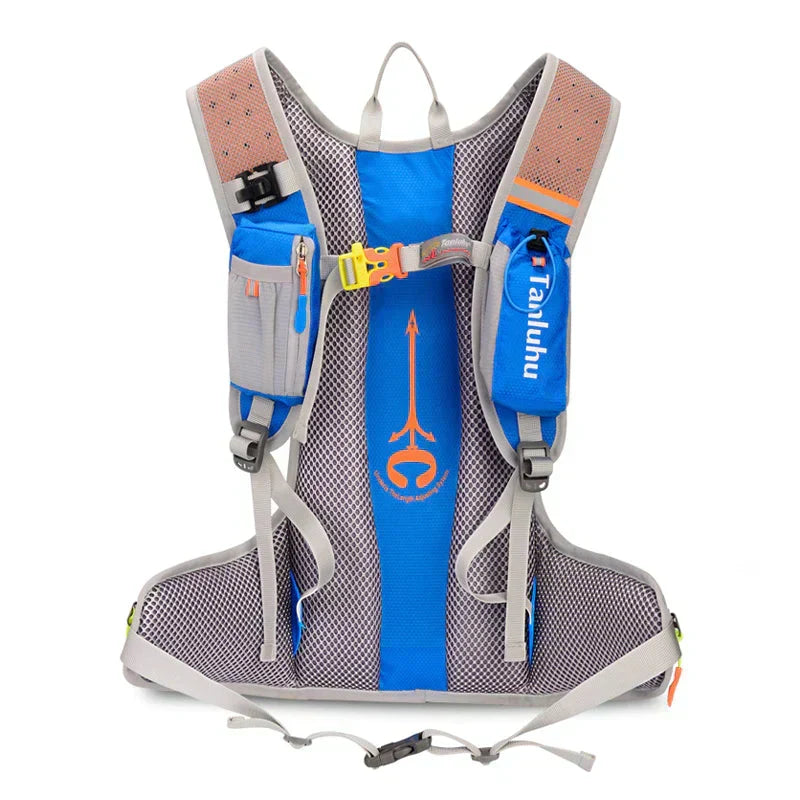 Side view of waterproof sports backpack designed for active outdoor sports