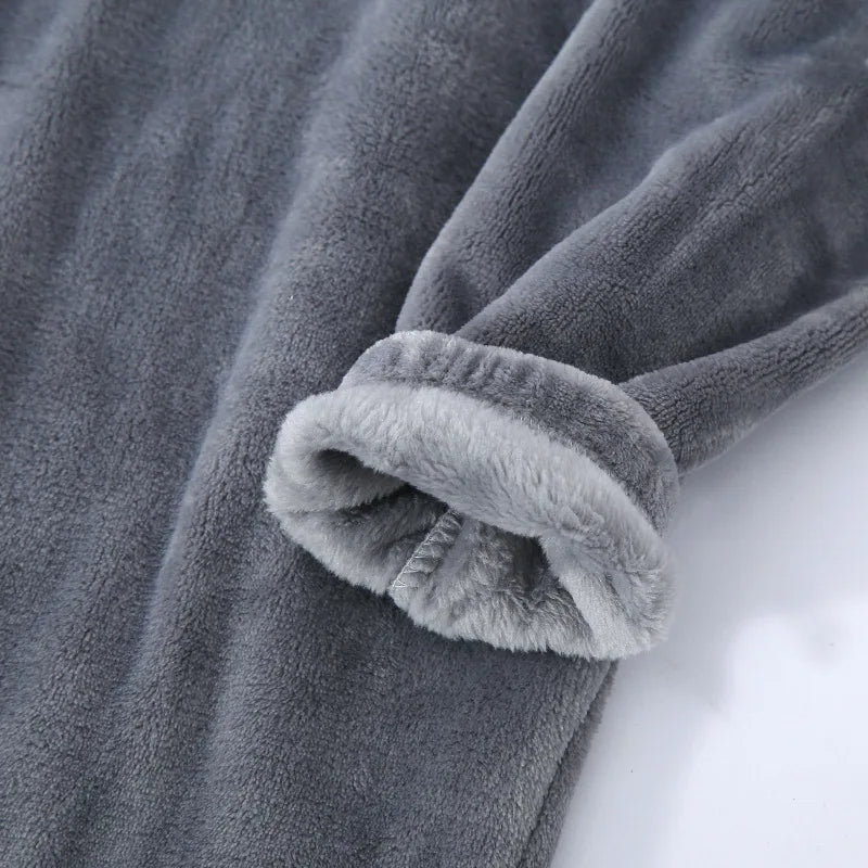 Matching winter sleepwear bottoms with elastic waistband for men