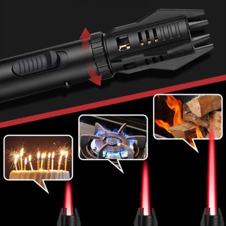 Safety lock feature on windproof multifunctional lighter