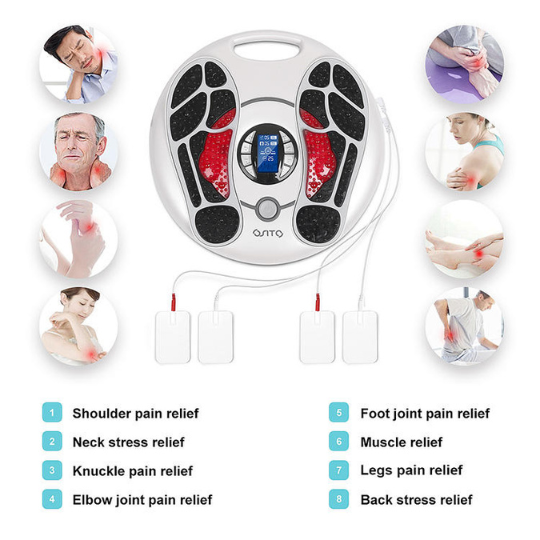 Detailed shot of electric massager control buttons and display
