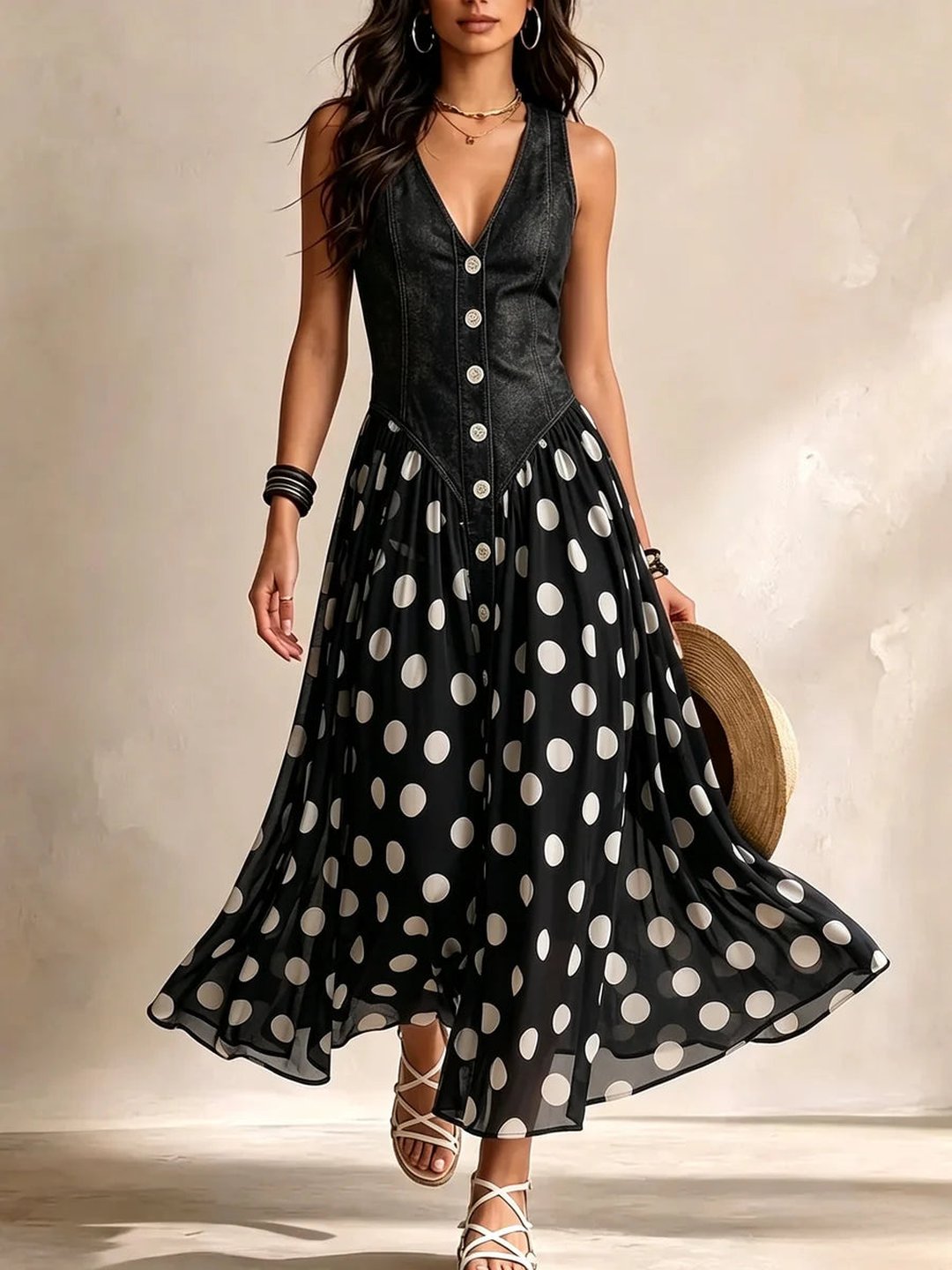 Close up fabric texture of women's elegant summer dress #AF-0513