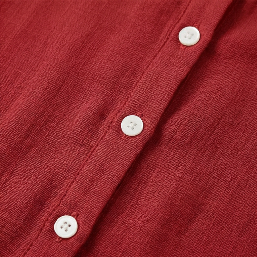 Side profile of women's retro Peter Pan collar button-up blouse