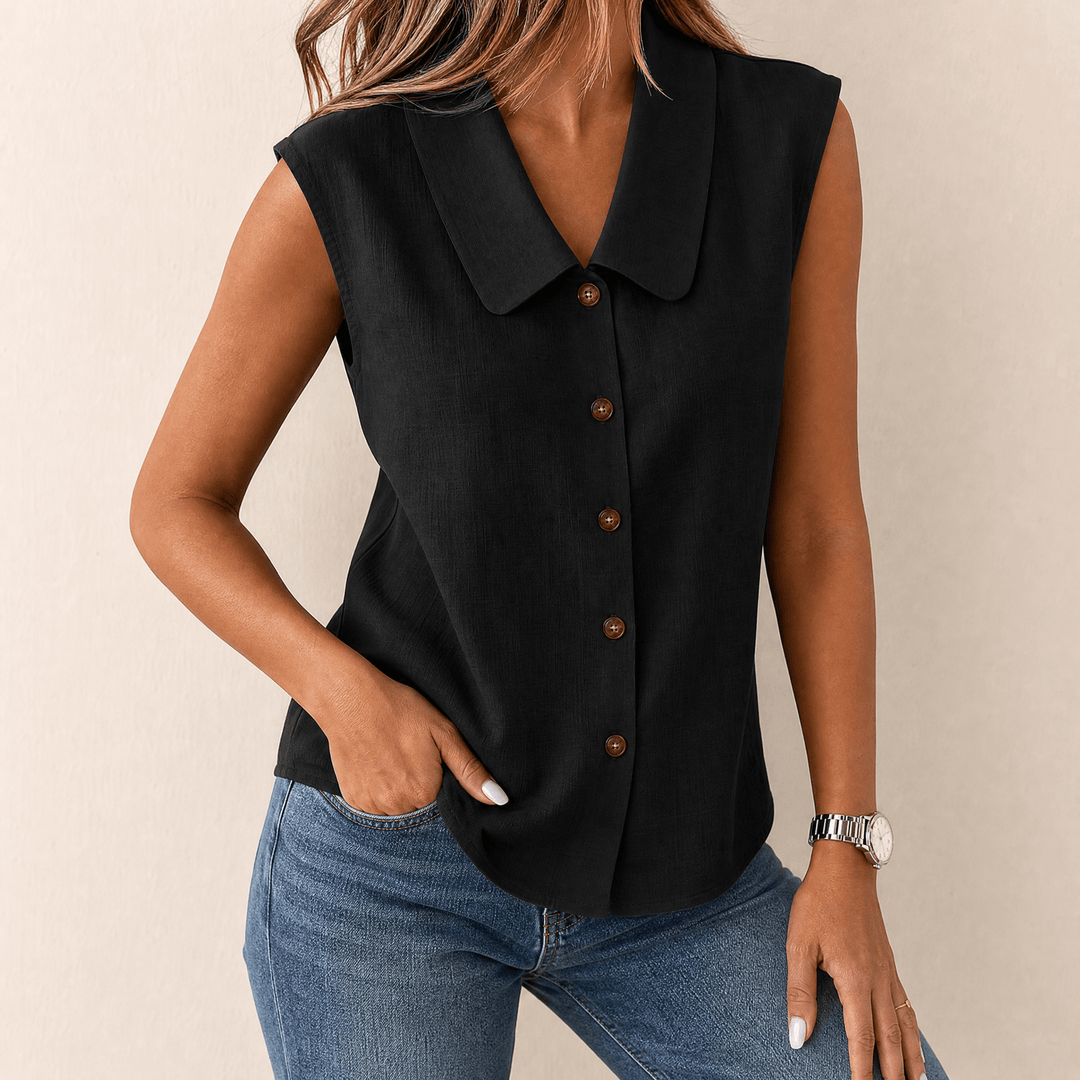 Soft fabric fold of women's lightweight summer fashion top
