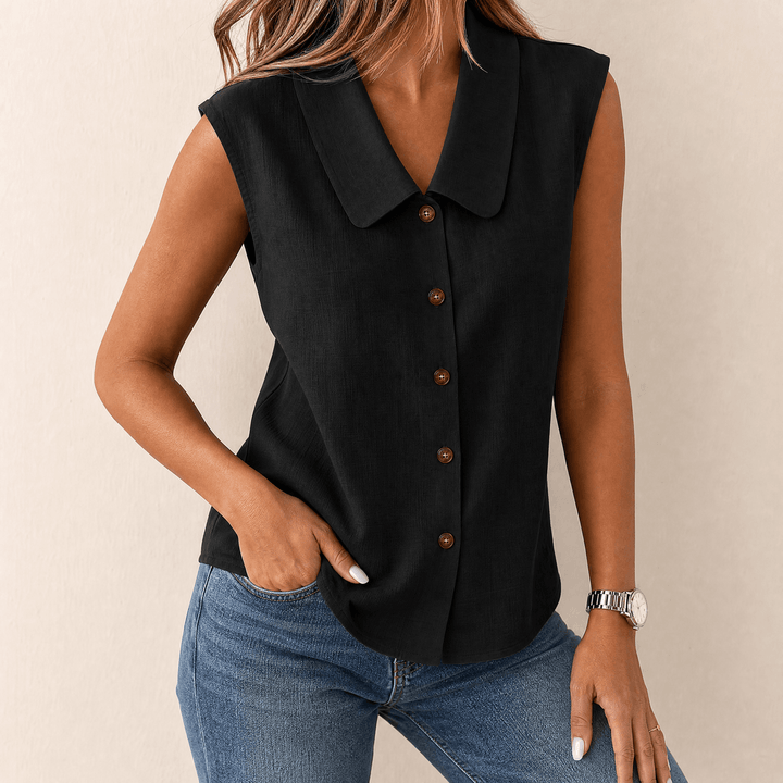 Soft fabric fold of women's lightweight summer fashion top