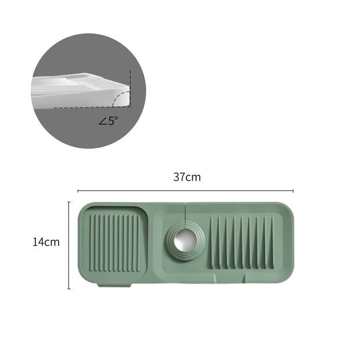 Compact silicone mat folded for convenient storage in a drawer