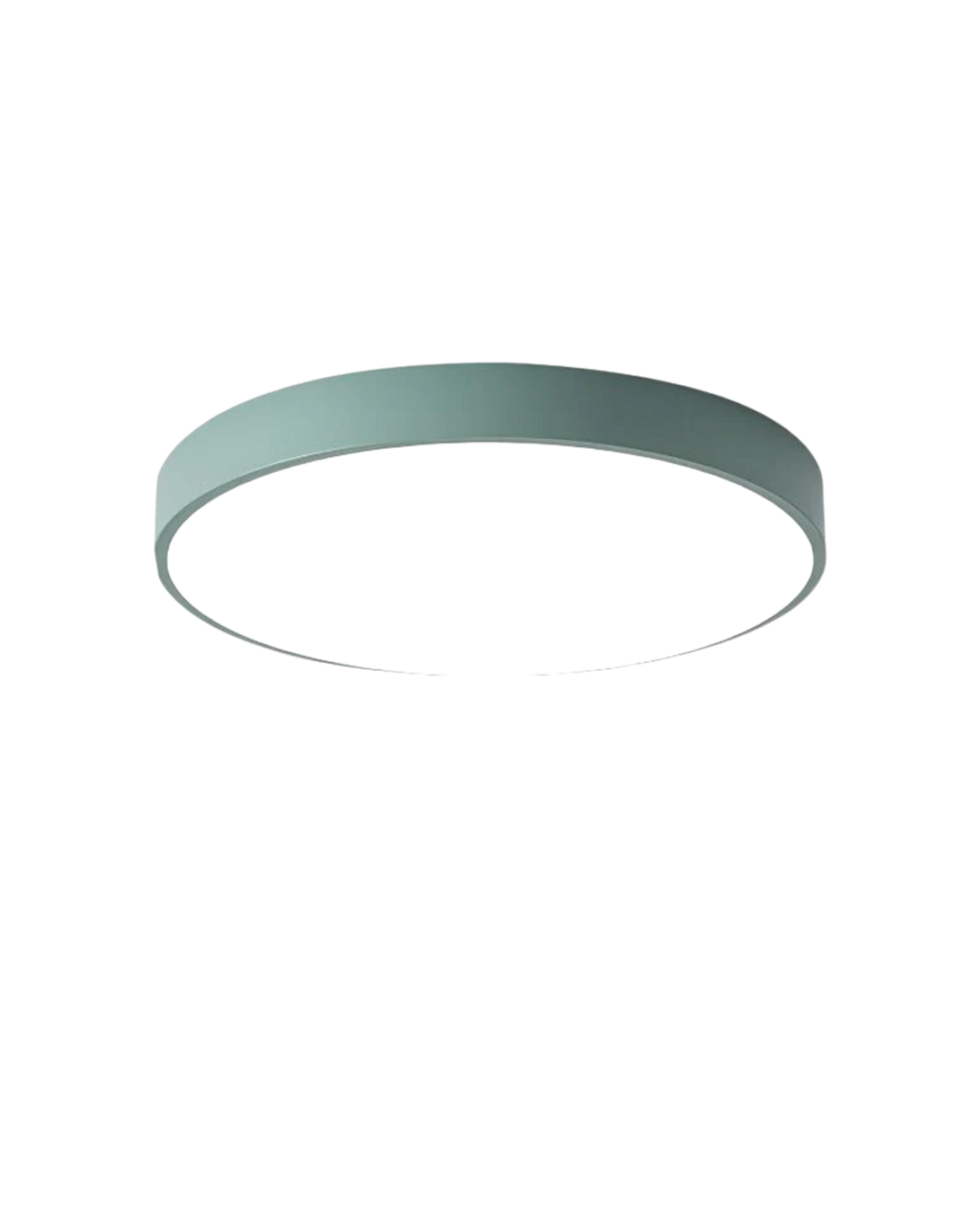 Ambient bedroom lighting provided by a sleek flat disc LED fixture