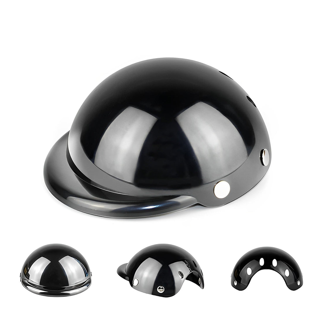 Studio shot of the protective dog helmet displayed alongside different angle previews