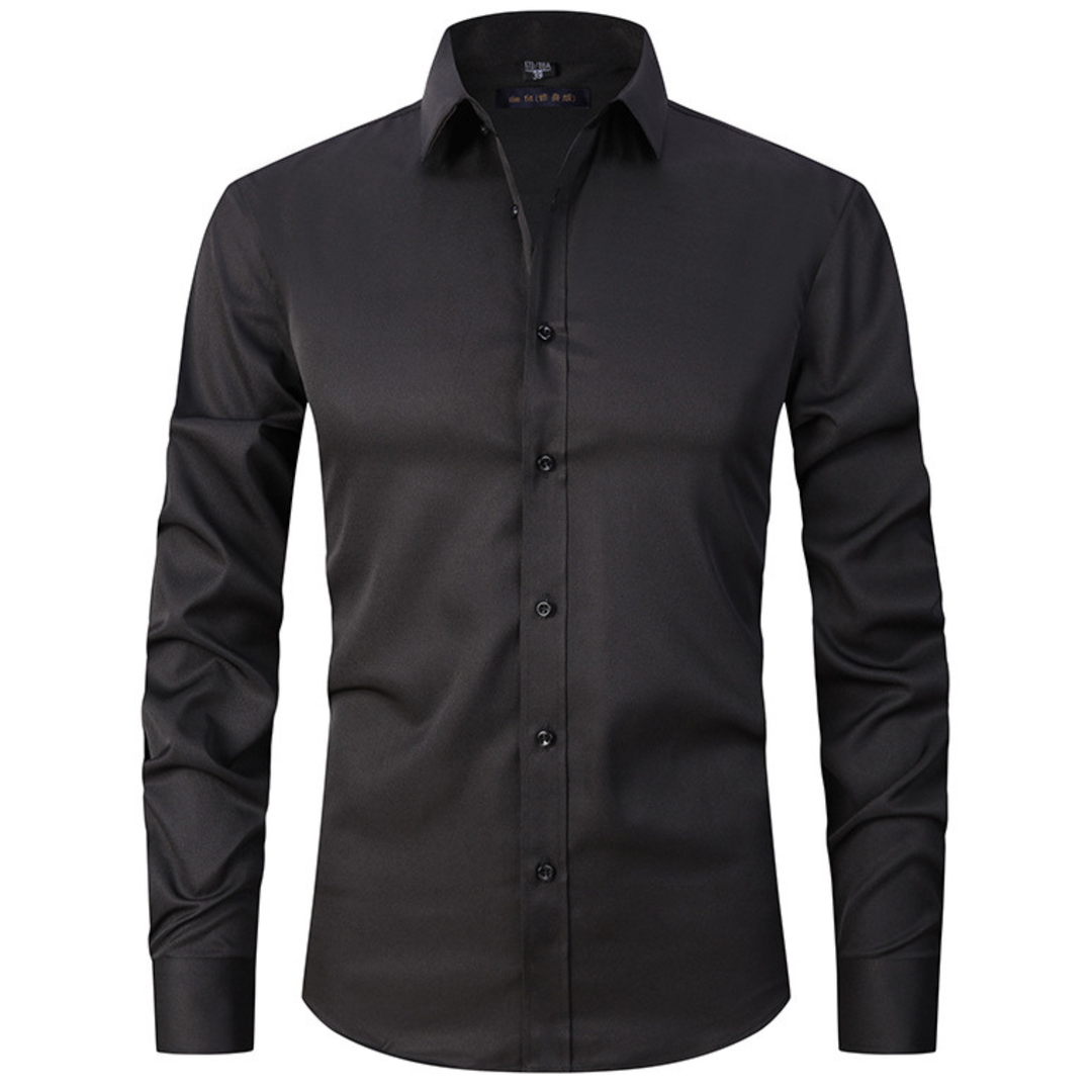 Professional mens work shirt long sleeve solid color