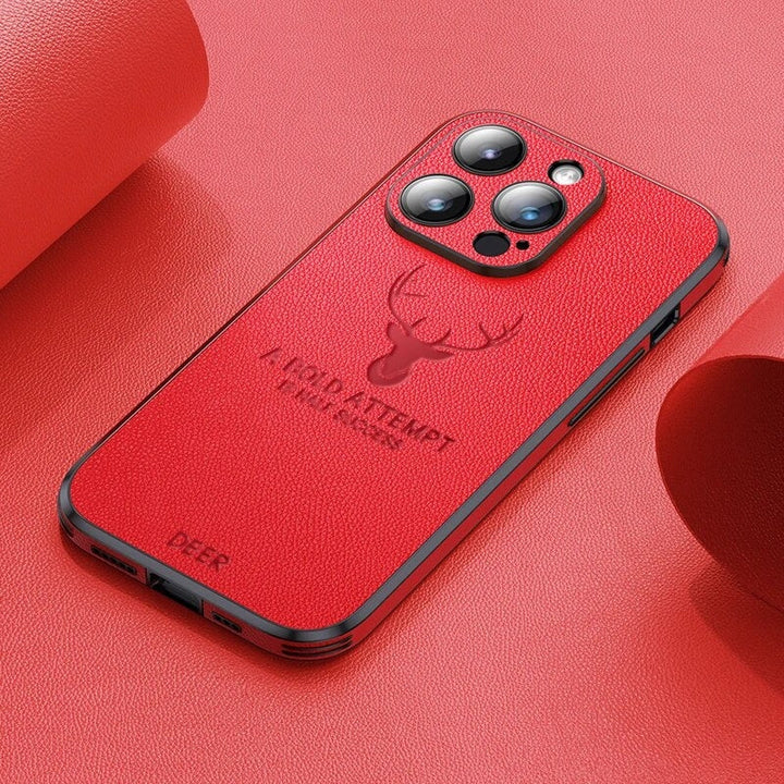 Luxury texture iPhone case button detail and precise cutouts