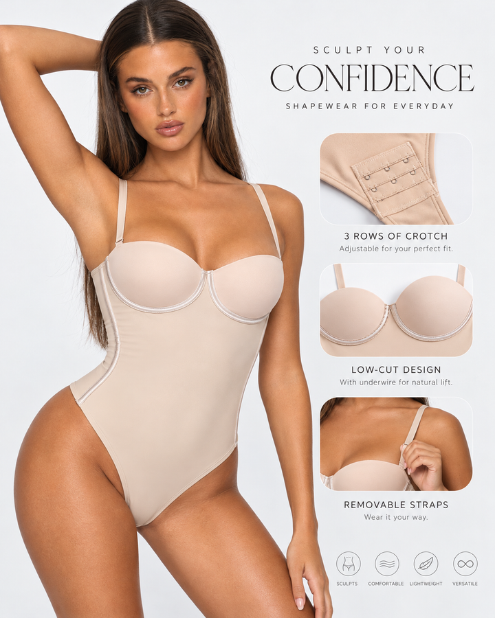 Black womens fashion corset bodysuit highlighting waist shaping features