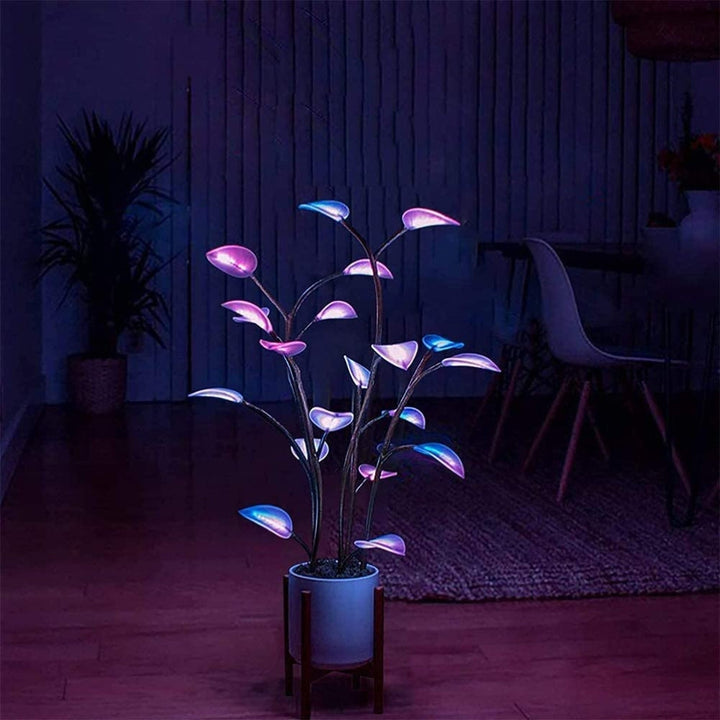 Modern decorative LED plant lamp providing customizable room aesthetics