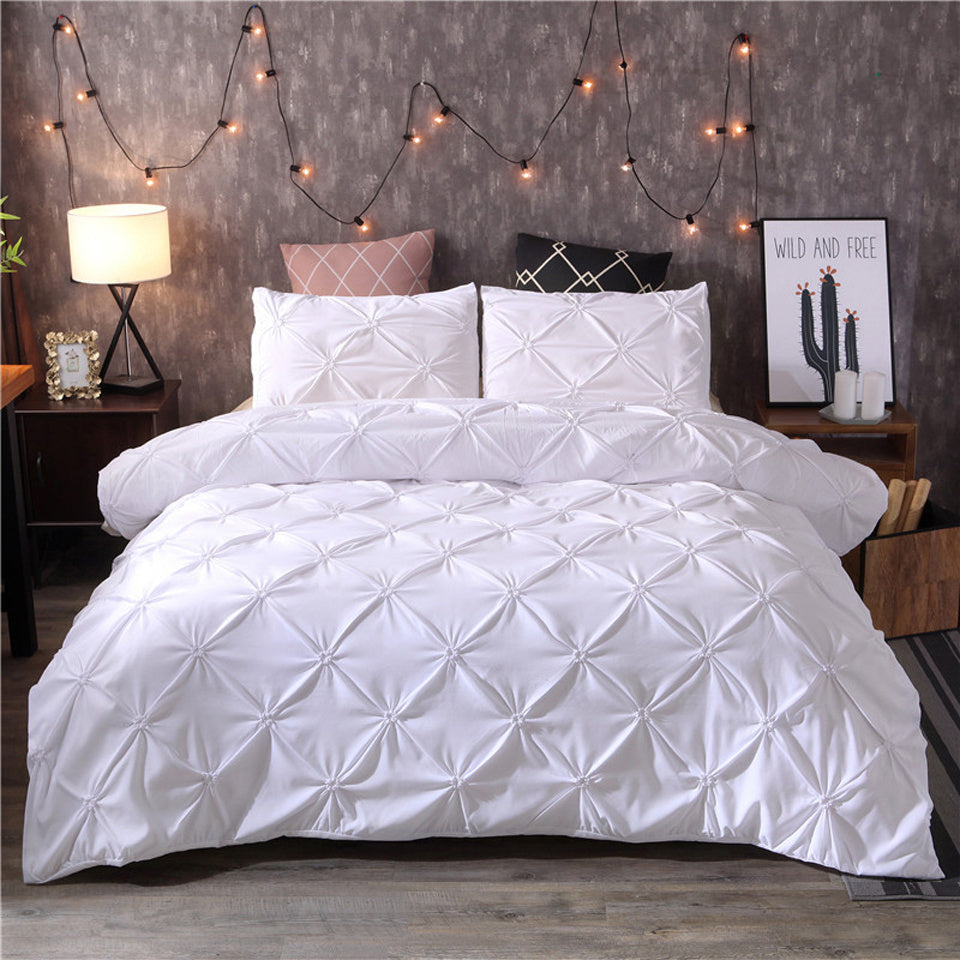 Machine washable luxury bedroom duvet cover set displayed on neatly made bed