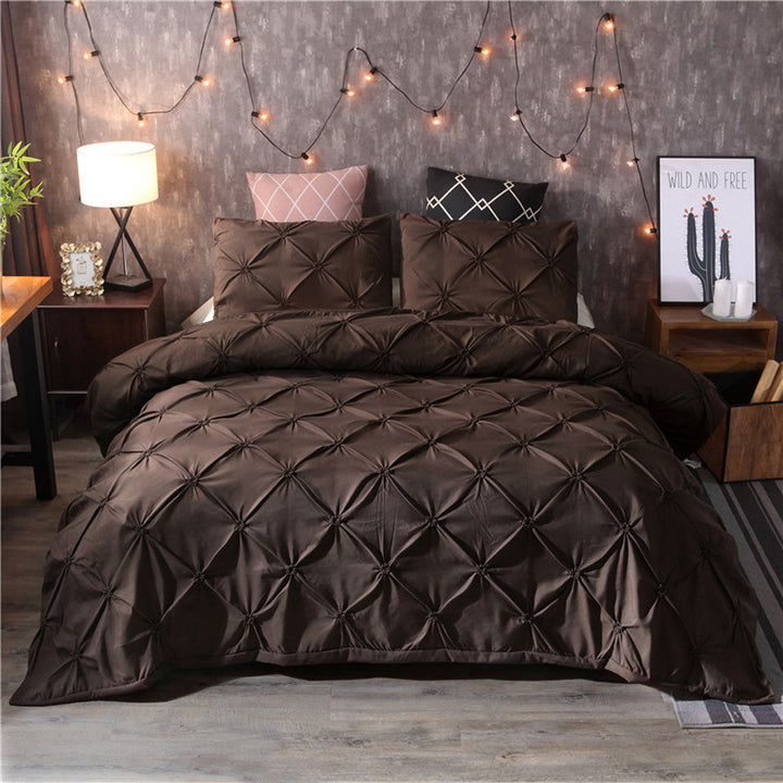 Coffee brown microfiber duvet cover set showcasing rich colors and smooth texture
