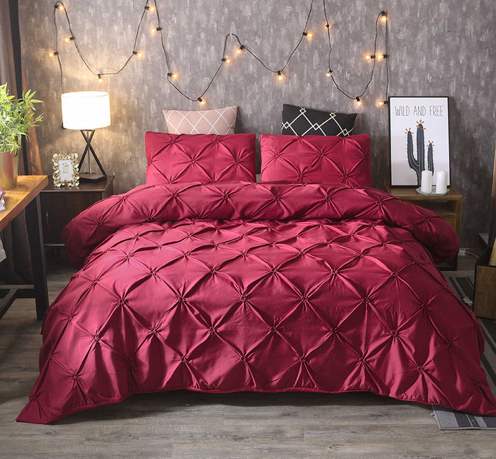Detailed shot of soft luxury bedding fabric texture for modern bedroom aesthetics