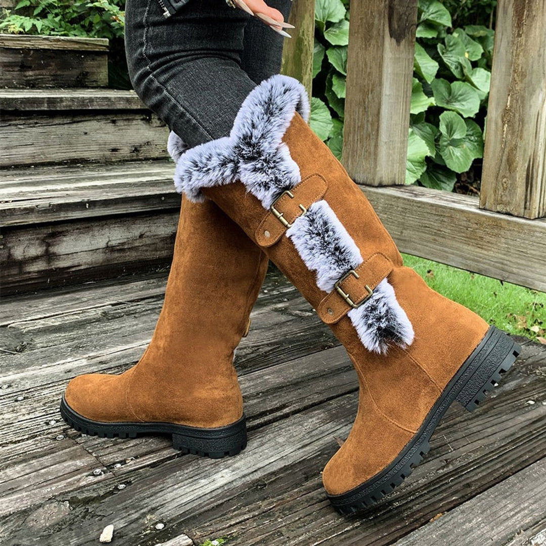 Textured sole and heel detail of womens winter footwear