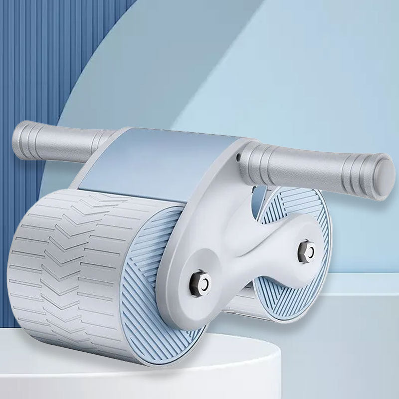 CoreMaster non-slip ab roller in white and blue finish
