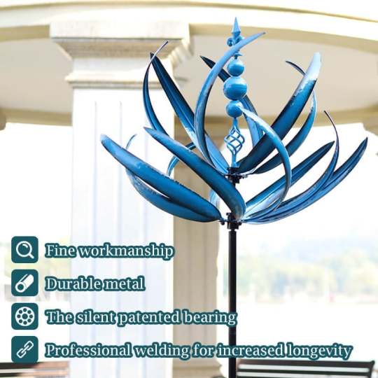 Garden decor metal wind spinner yard art close up