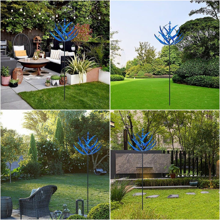 Modern lawn ornament metal wind spinner garden art