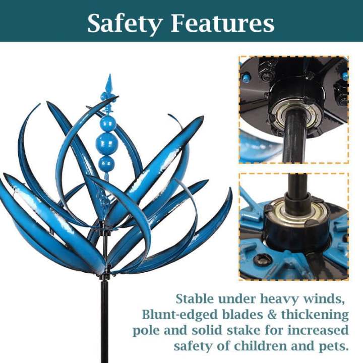 Outdoor metal kinetic sculpture wind spinner for lawn