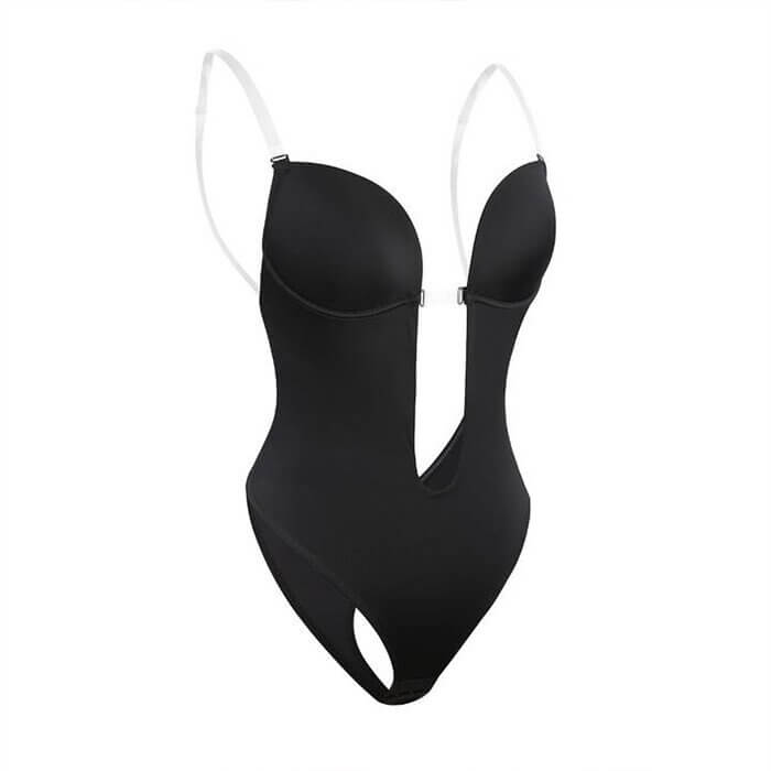 Back view of women seamless backless shaping bodysuit showing smooth contouring