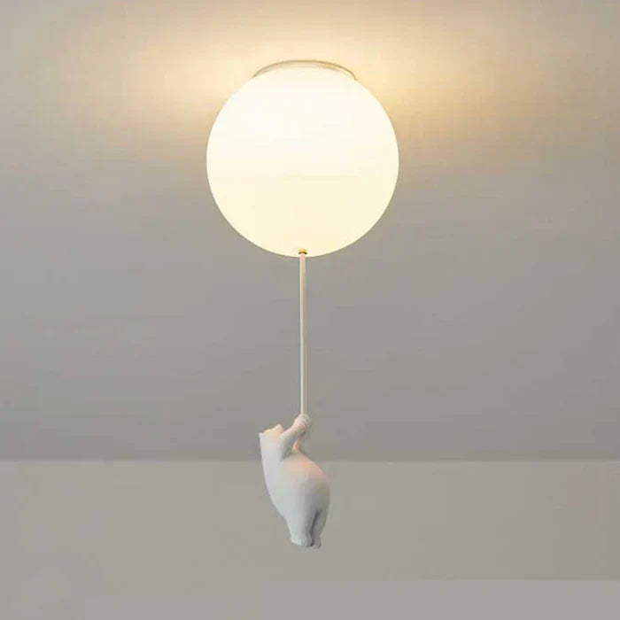 Safe and stylish children ceiling lamp with whimsical bear design