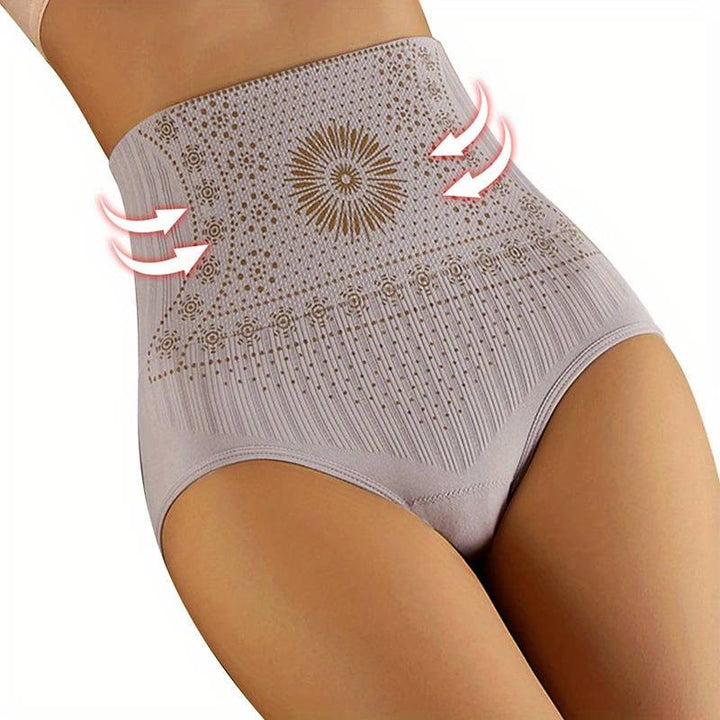 Women's high-waist slimming shaping panties showing tummy control design