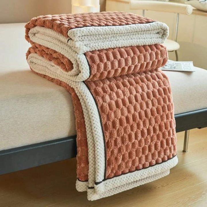 Detailed shot of glass bead filling distribution inside the soft heavy throw