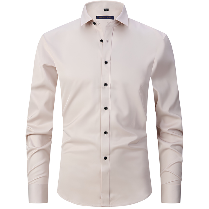 Fabric texture detail of mens cotton blend work shirt